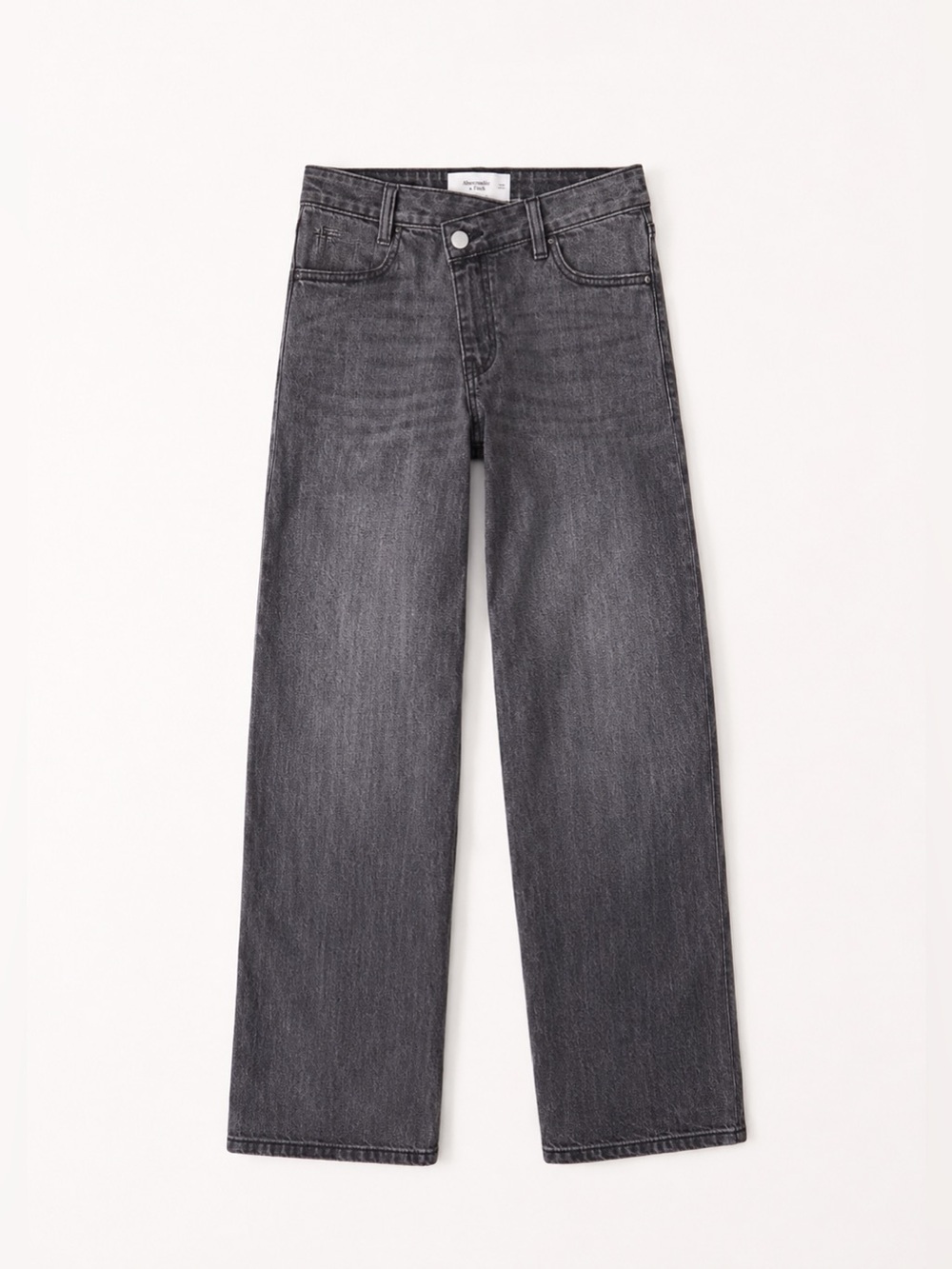 Abercrombie Kids A&F Crossover High Rise Wide Leg Jeans 11/12 Black Grey